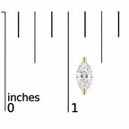 14K Gold Lab Grown Marquise Diamond Solitaire Stud Earrings