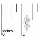 14K Gold Lab Grown Marquise Diamond Solitaire Stud Earrings