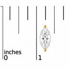 14K Gold Lab Grown Marquise Diamond Solitaire Stud Earrings