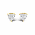 14K Gold Lab Grown Trillion Cut Solitaire Diamond Stud Earrings
