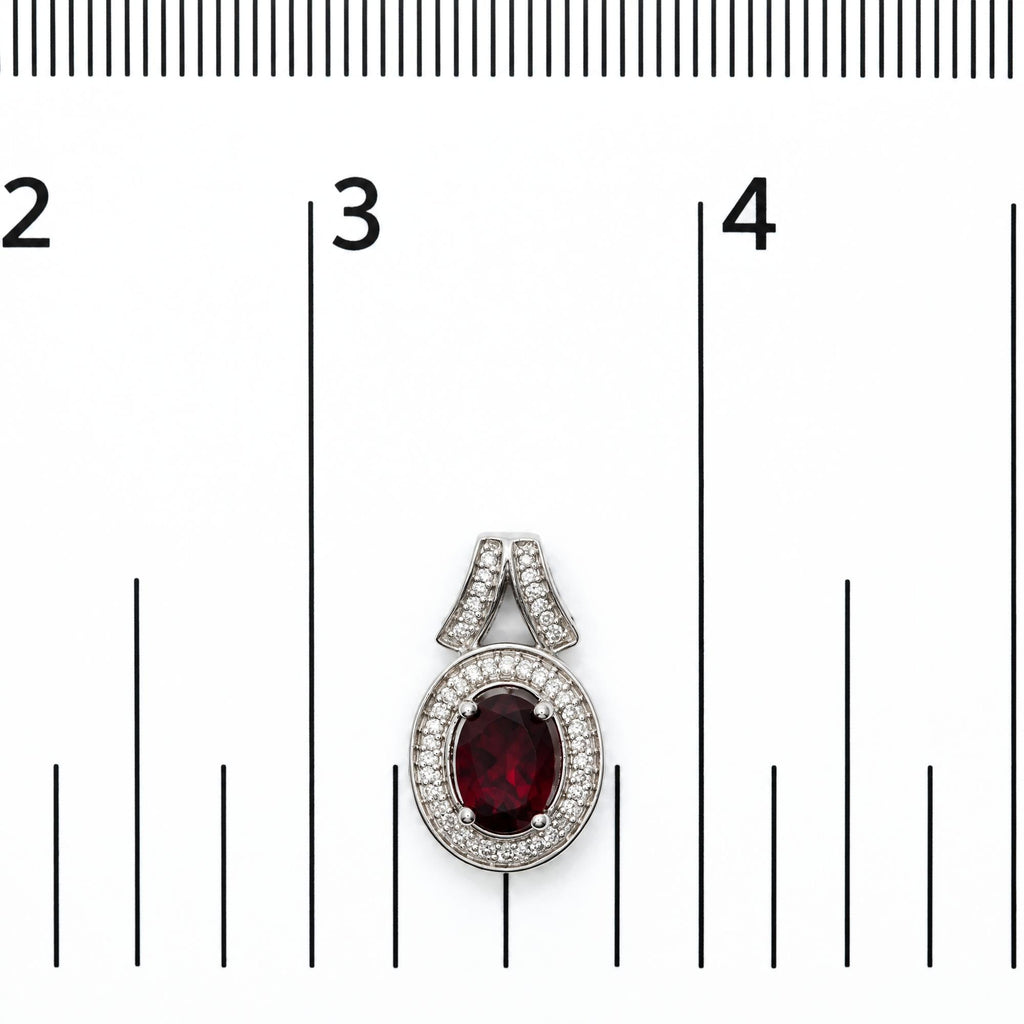.925 Sterling Silver Garnet and 1/5 Cttw Diamond Drop Earring
