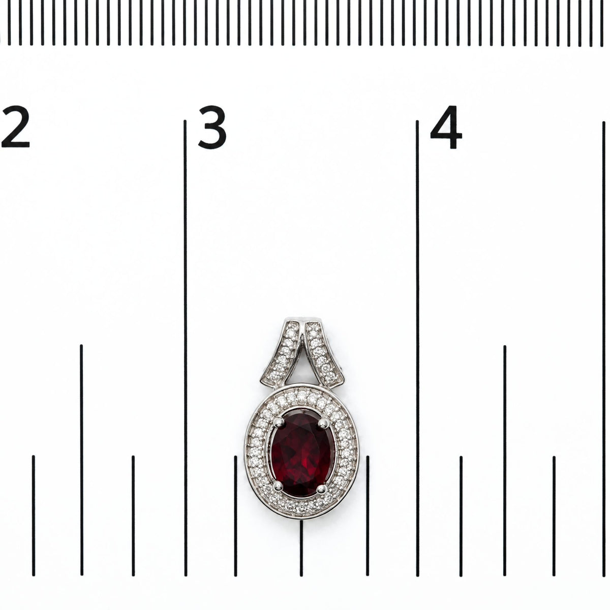 .925 Sterling Silver Garnet and 1/5 Cttw Diamond Drop Earring