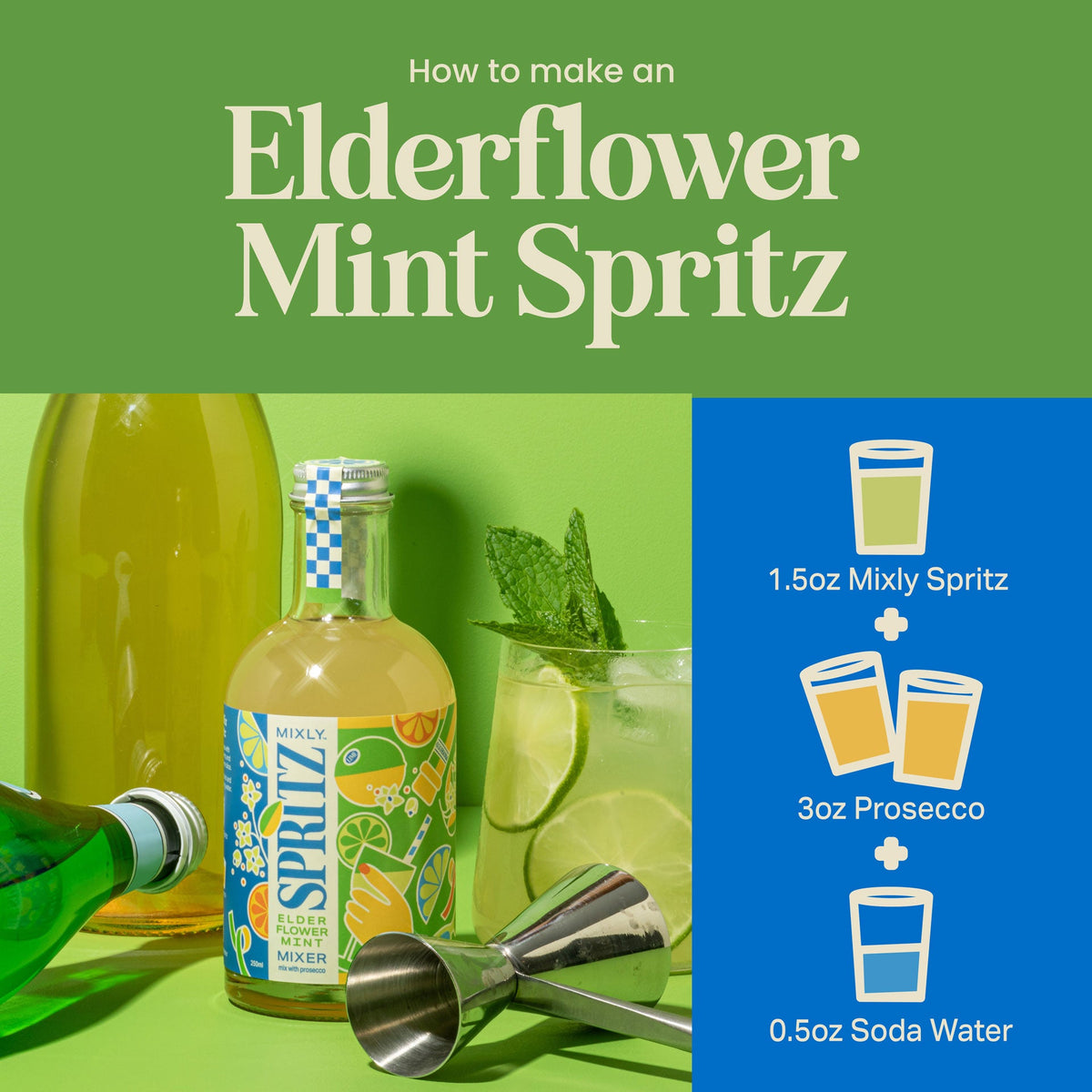 New! Mixly Spritz Mixer Trio | Non Alcoholic Cocktail & Mocktail Gift Set