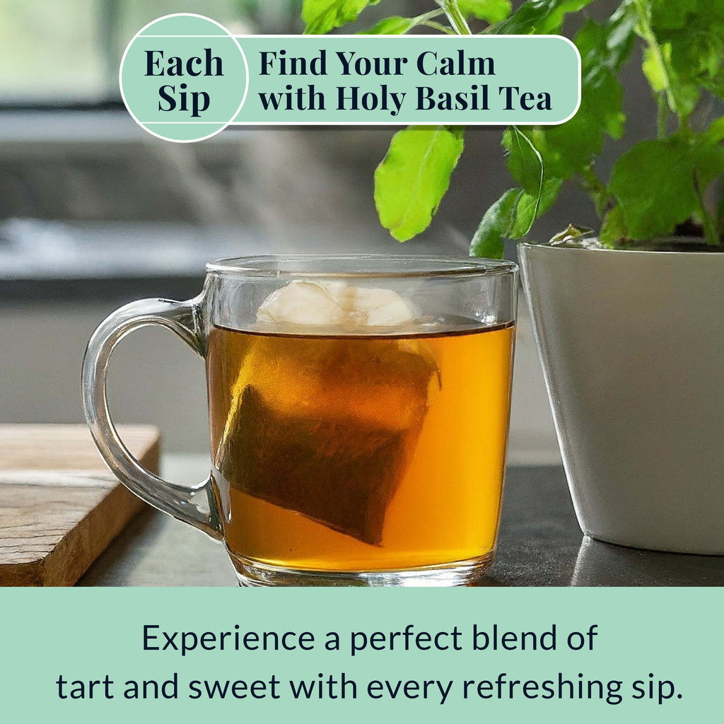 Akshit Holy Basil Tea ( Tulsi Leaf Tea ) ( 75 Tea Bags), Stress Relieving, Made with Pure Dried Holy Basil Tea loose Leaves, Immune Support Tea, Herbal Tea, Caffeine-free, Non-Gmo, Tulsi Energy Tea.