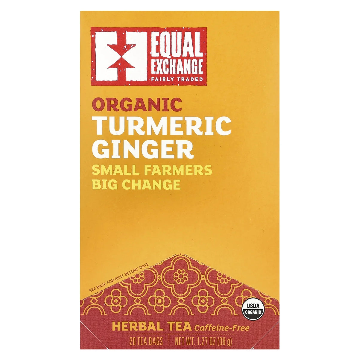 Equal Exchange Organic Turmeric Ginger Tea, 20 ct (Case of 6)