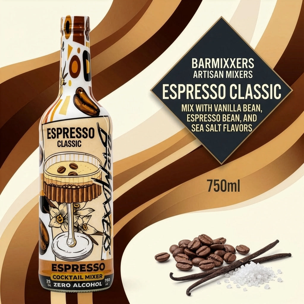 BarMixxers Premium Espresso Martini Elixir | Zero-Proof Botanical Mixer | 750ml