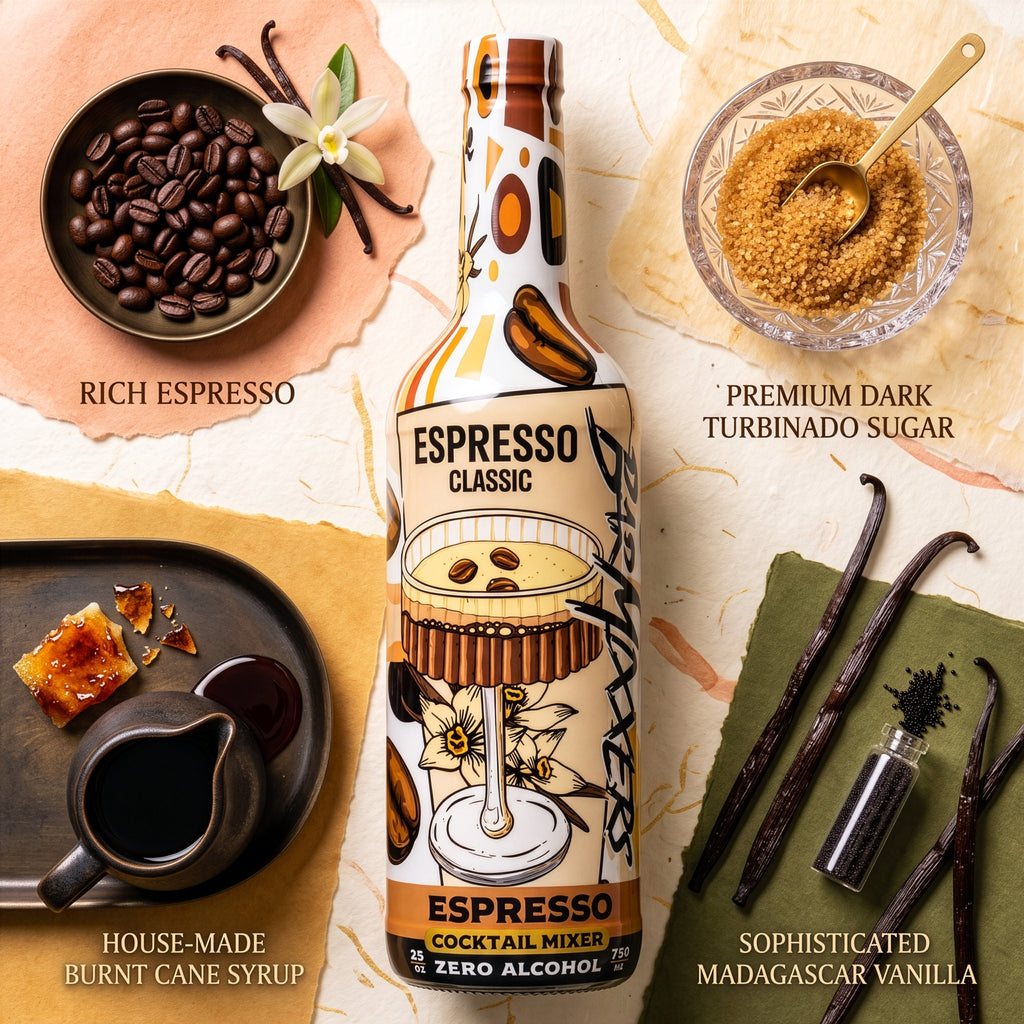 BarMixxers Premium Espresso Martini Elixir | Zero-Proof Botanical Mixer | 750ml