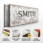 Rustic Family Antler Sign