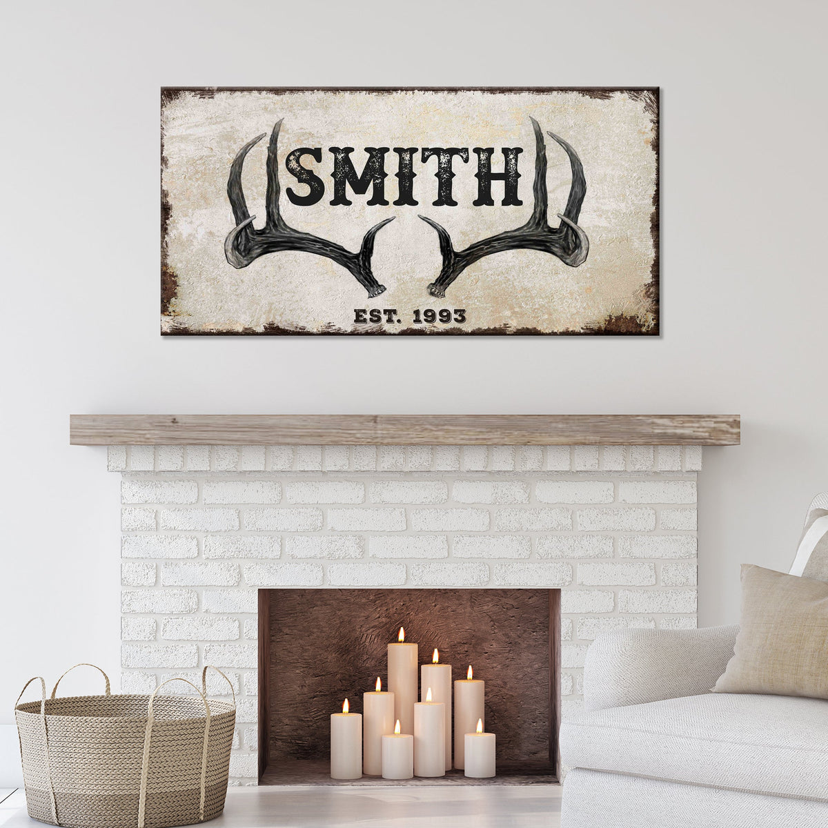 Rustic Family Antler Sign II