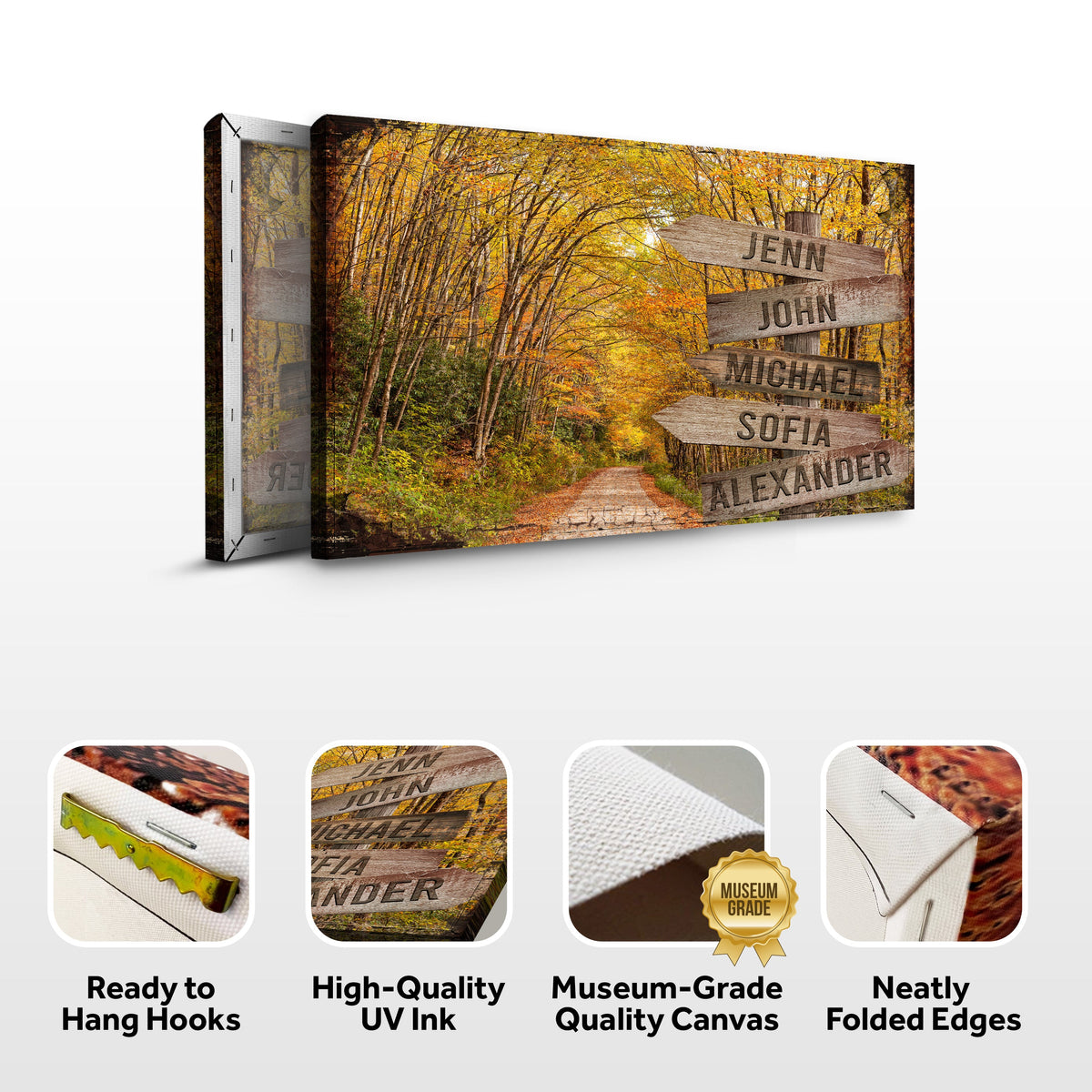 Autumn Road Family Name Sign