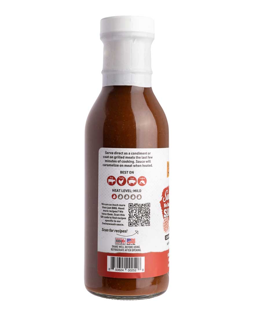 Swinewaush No Sugar Added Gluten Free Natural BBQ Sauce 13 oz - Pack of 2