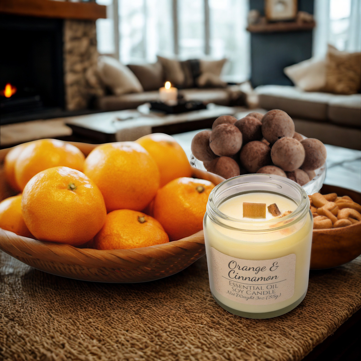 Orange & Cinnamon | Essential Oil | 3 oz Jar Candle