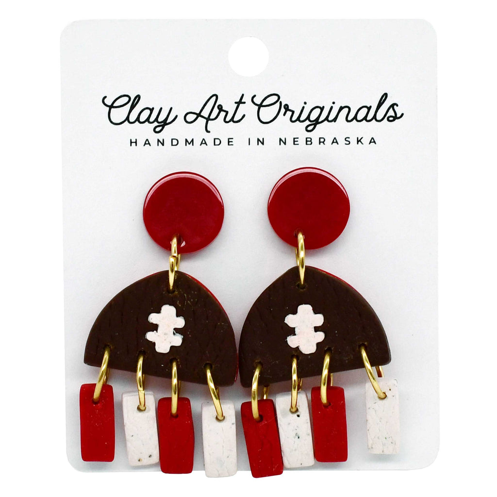 Football Fringe Polymer Clay Earrings | Clay Art Originals