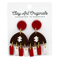 Football Fringe Polymer Clay Earrings | Clay Art Originals