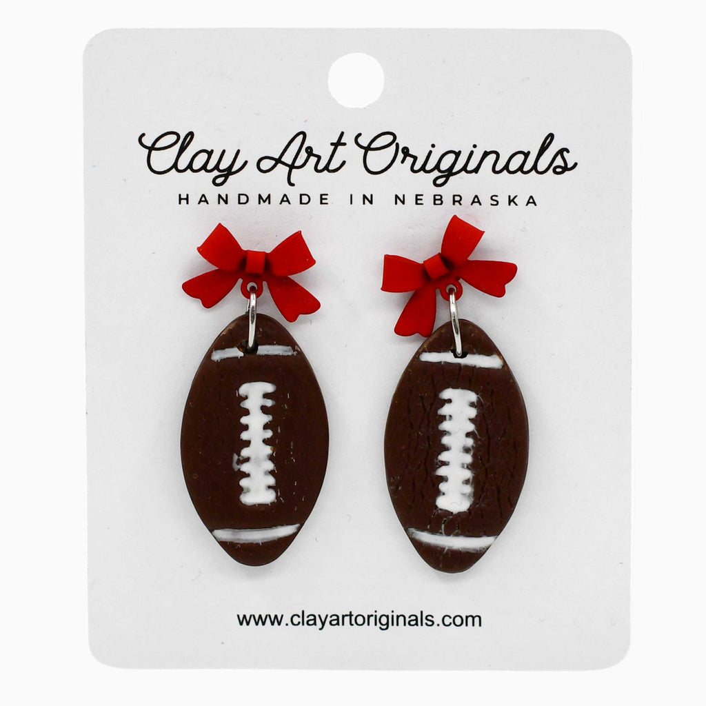 Football Polymer Clay Earrings | Clay Art Originals