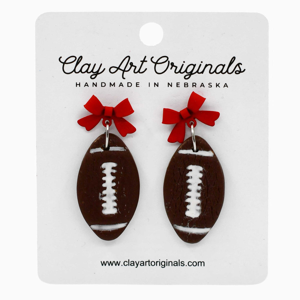 Football Polymer Clay Earrings | Clay Art Originals