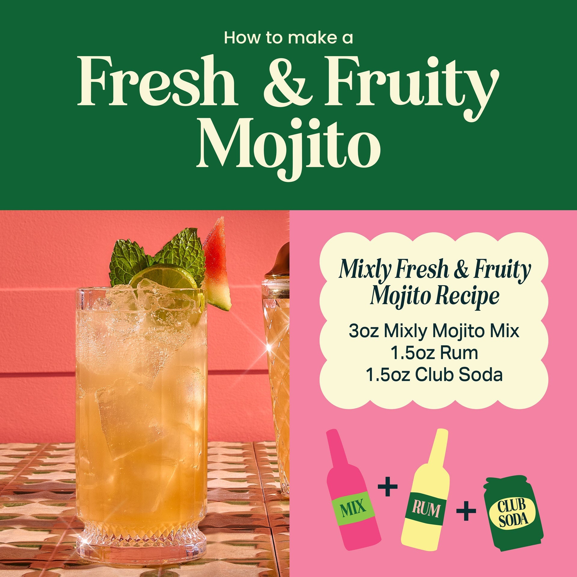 Fresh & Fruity Mojito Cocktail & Mocktail Mixer