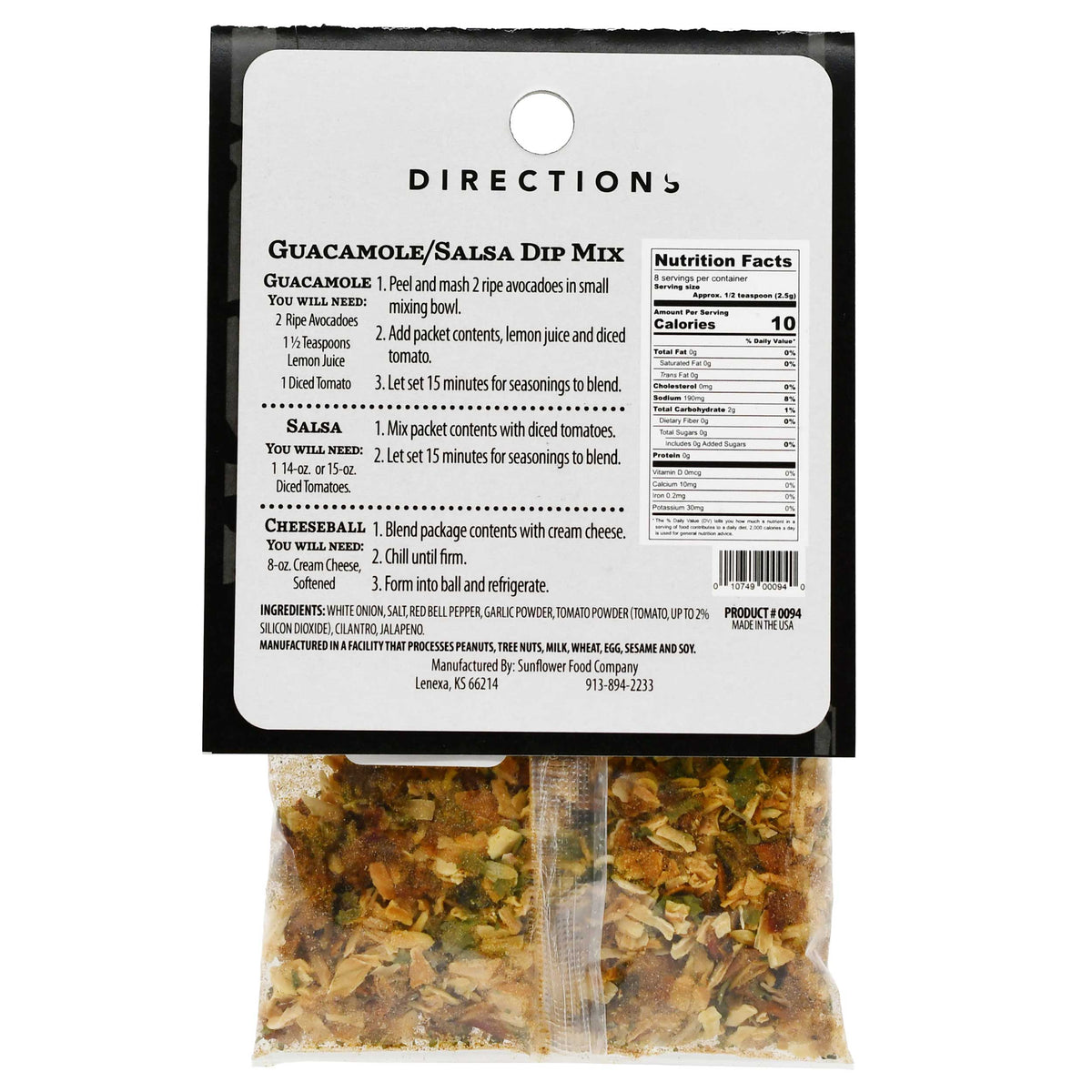 Guacamole/Salsa Dip & Cheeseball Mix | Pack of 3 | .75 oz | GB's Kitchen