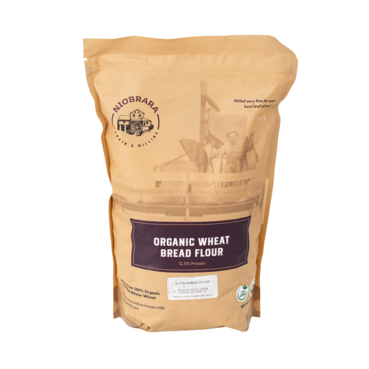 Organic Wheat Bread Flour | Pack of 2 | 3 lb | Non-GMO | Niobrara Grain & Milling