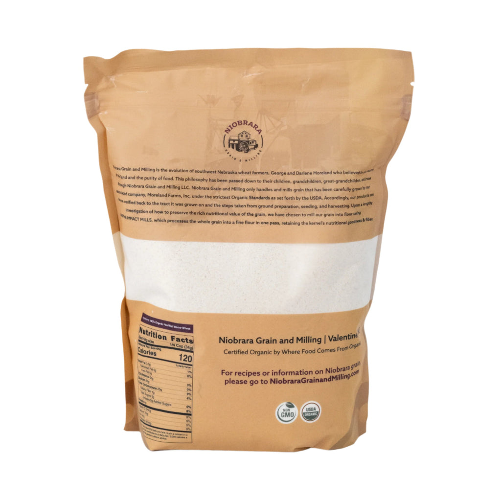 Organic Whole Wheat Flour | Pack of 2 | 2.5 lb | Non-GMO | Niobrara Grain & Milling