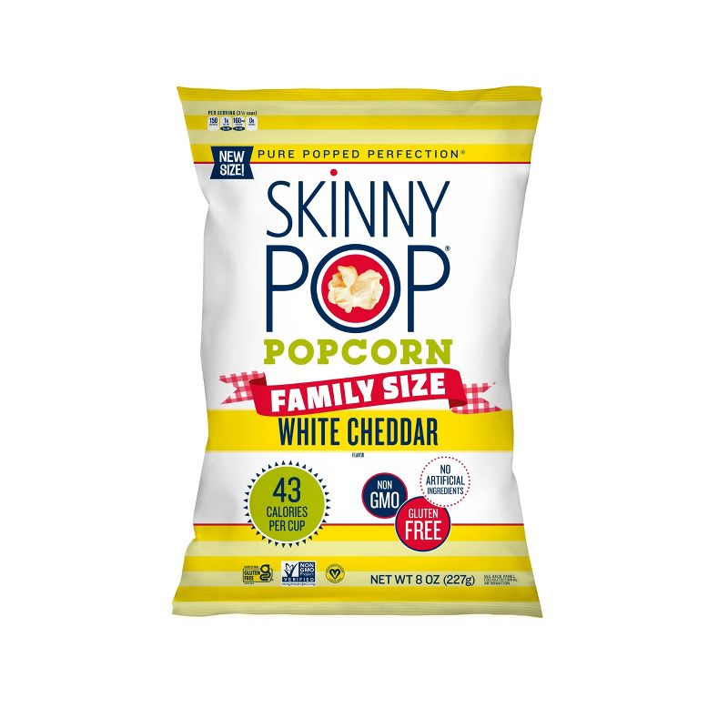 Bgs  Skinnypop Popcorn - Perun White Cheddar Family Size (Pack of 6-8oz Bags)