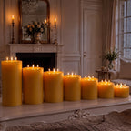 Giant 6 Inch Wide Yellow Beeswax 4 Wick Candles