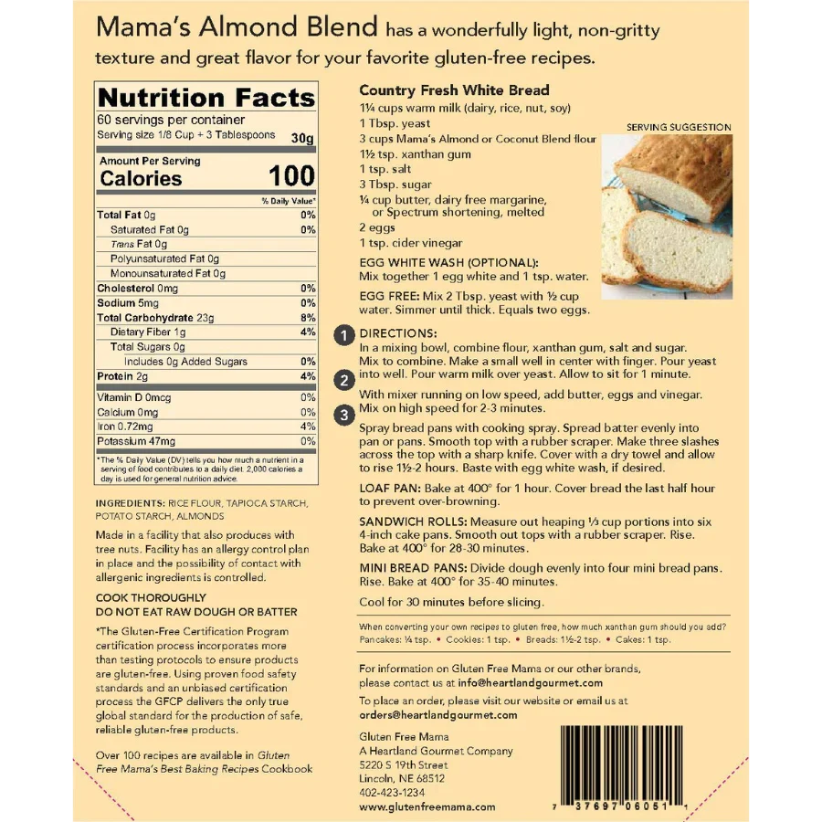 Gluten Free Almond Flour | Pack of 2 | 2 lb | Gluten Free Mama | 6050