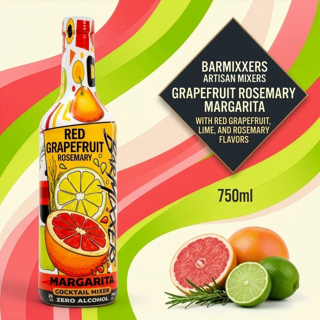 BarMixxers Premium Rosemary Ruby Grapefruit Elixir | Zero-Proof Botanical Mixer | 750ml