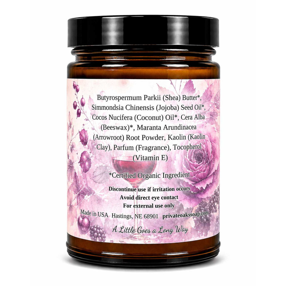 Blackcherry Merlot Face and Body Cream | 8 oz | Multiple Skin Types | Private Oaks Soap Co.
