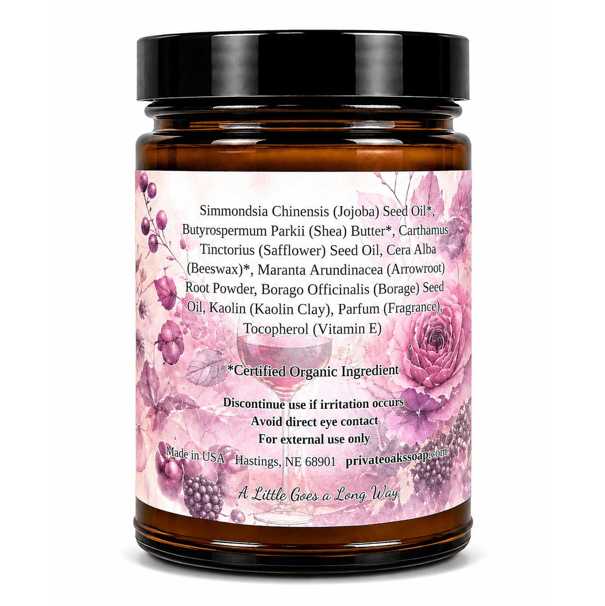 Blackcherry Merlot Face and Body Cream | 8 oz | Multiple Skin Types | Private Oaks Soap Co.