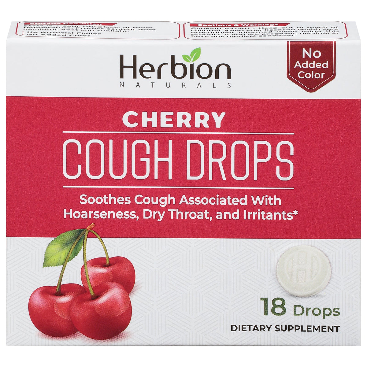 Herbion Naturals Cough Drops - Cherry - 18 Ct, 1 Each