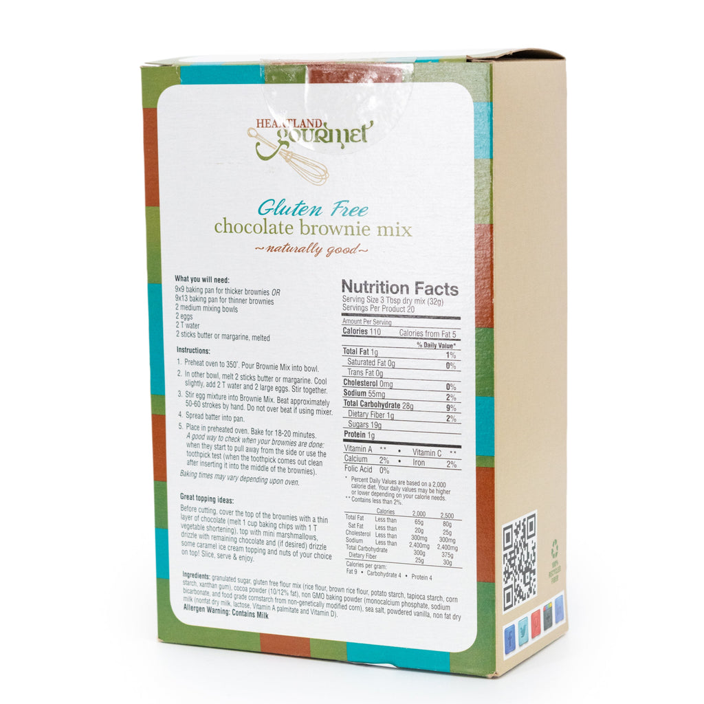 Gluten Free Chocolate Brownie Mix | Pack of 4 | 19.68 oz | Heartland Gourmet | 2023
