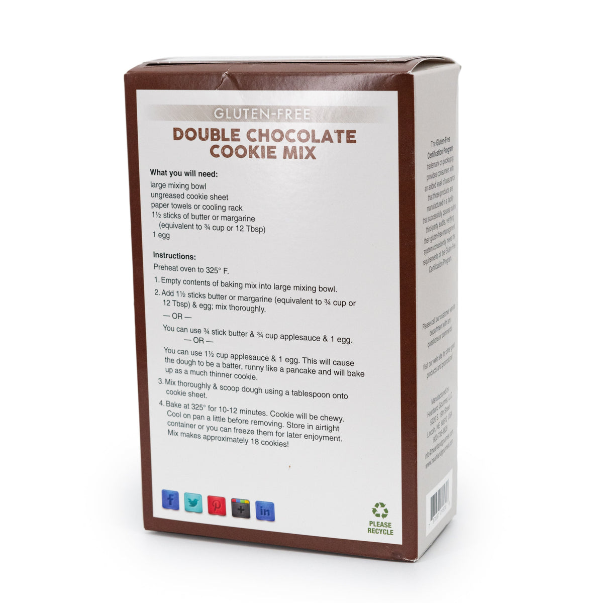 Gluten Free Double Chocolate Cookie Mix | Pack of 4 | 16 oz | Heartland Gourmet
