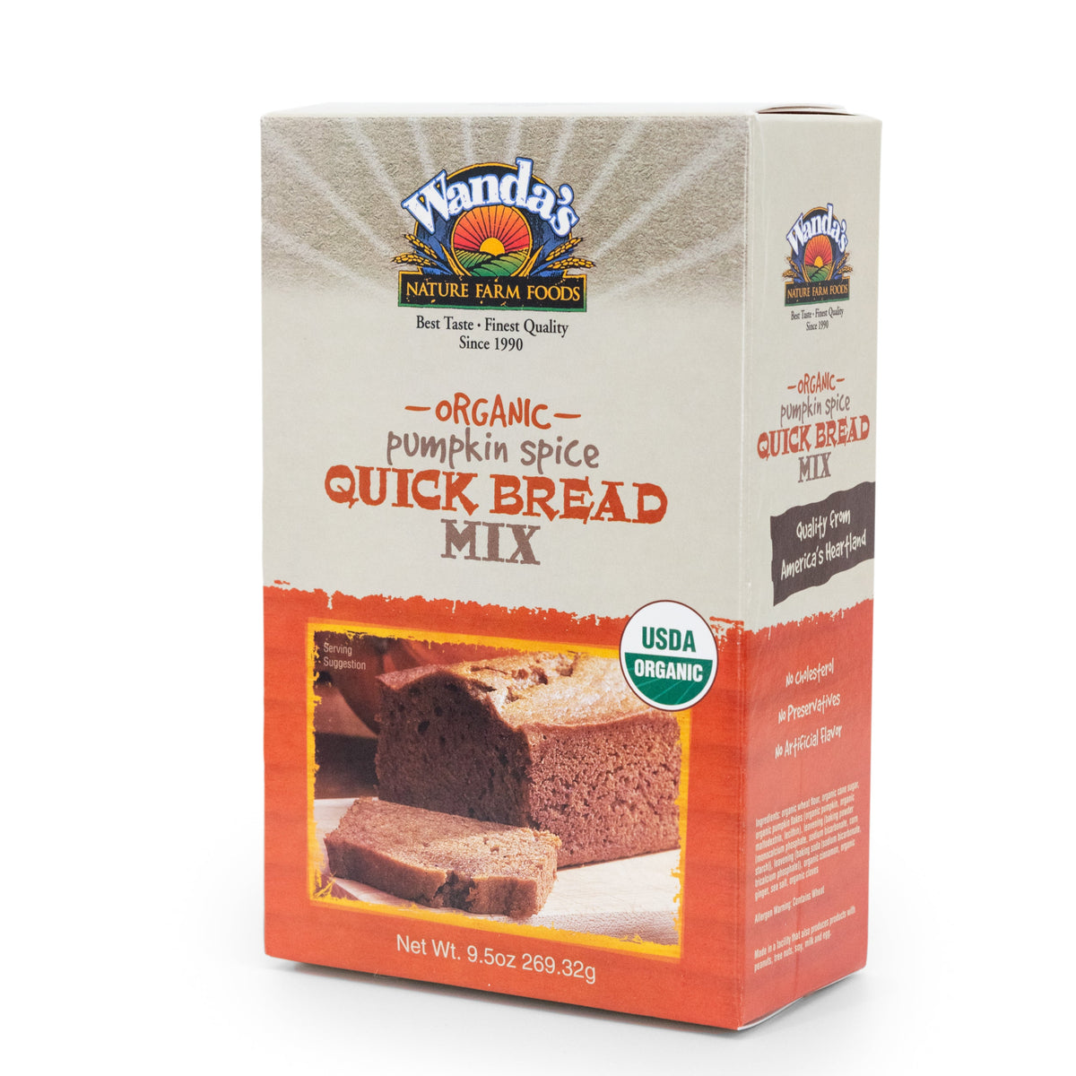 Wanda's Organic Pumpkin Spice Quick Bread Mix | Pack of 2 | 9.5 oz | Heartland Gourmet | 1402