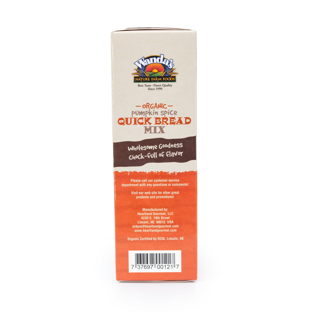 Wanda's Organic Pumpkin Spice Quick Bread Mix | Pack of 6 | 9.5 oz | Heartland Gourmet | 1402