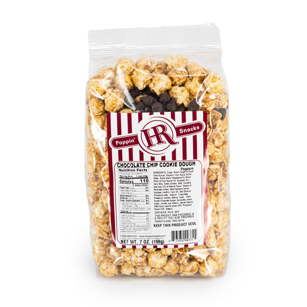 Chocolate Chip Cookie Dough Popcorn | Pack of 4 | 5 oz | HR Poppin' Snacks