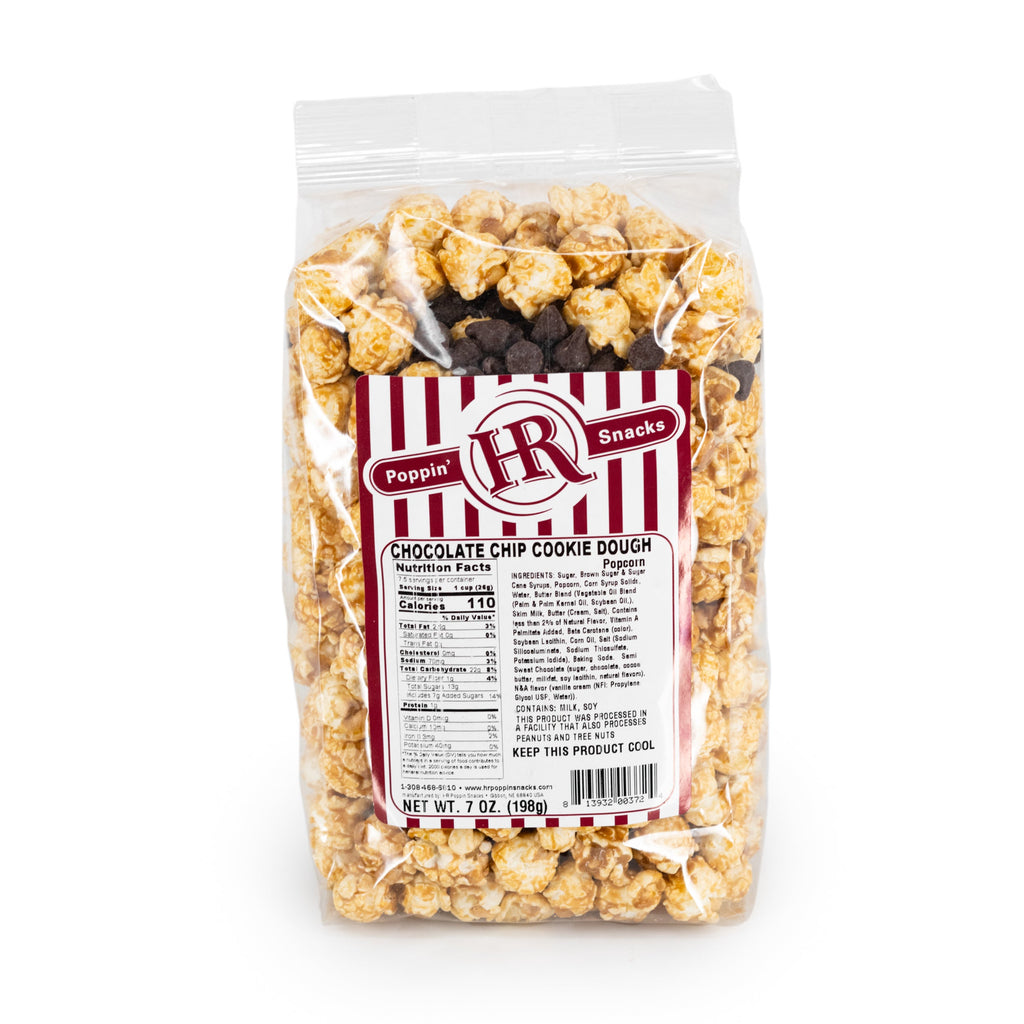 Chocolate Chip Cookie Dough Popcorn | Pack of 2 | 5 oz | HR Poppin' Snacks