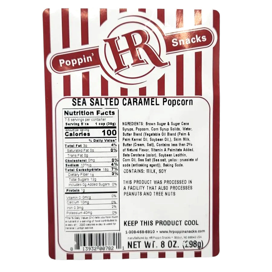 Sea Salted Caramel Popcorn | 6.3 oz | HR Poppin' Snacks