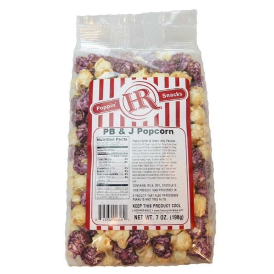 Peanut Butter & Jelly Popcorn | Pack of 6 | 7 oz | Shipping Included | HR Poppin' Snacks
