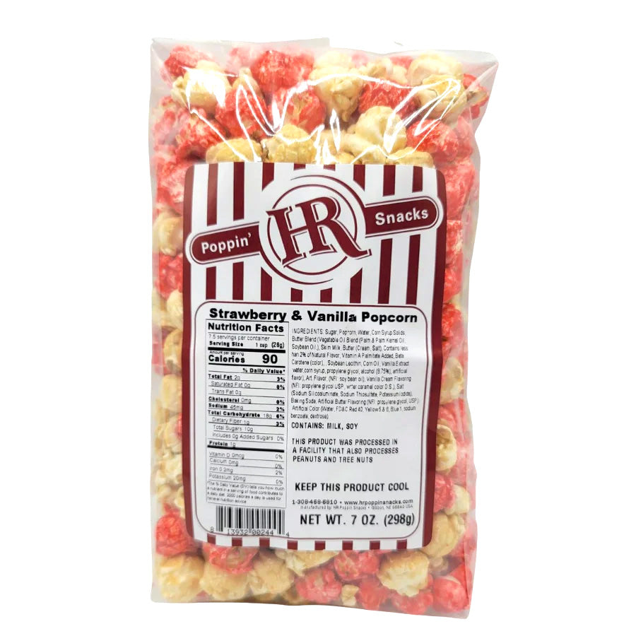 Strawberry & Vanilla Popcorn | 5 oz | HR Poppin' Snacks