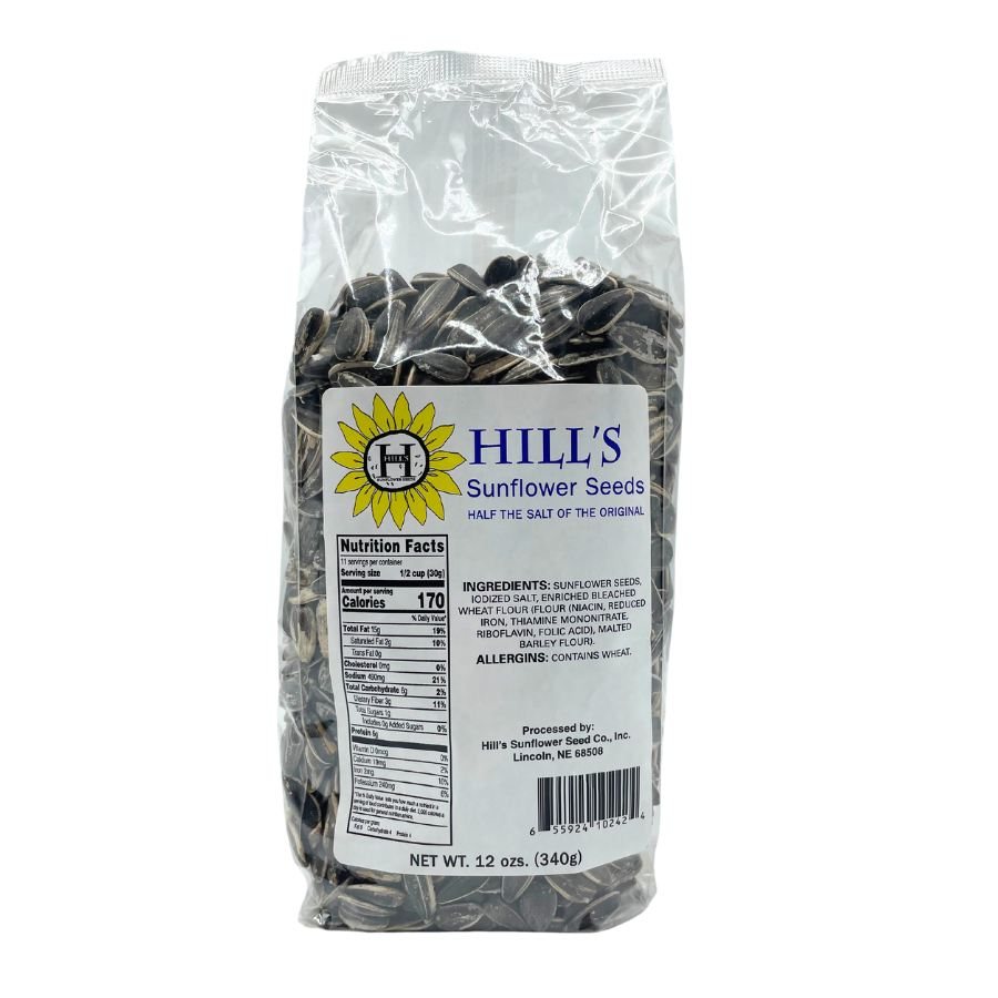 Half Salt Sunflower Seeds | Pack of 6 | 12 oz | Hill's Sunflower Seeds