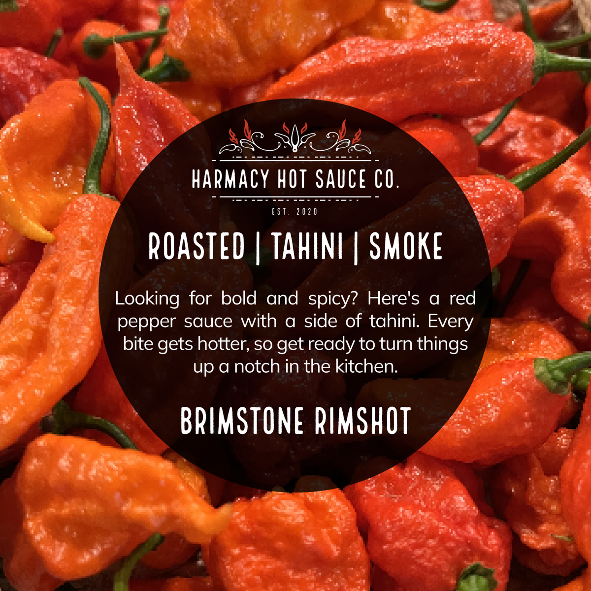 Brimstone Inferno - Extra Hot Roasted Red Pepper & Tahini (9oz)