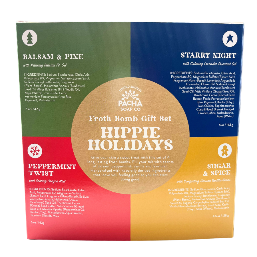 Holiday Bath Bomb Gift Set | 4 Bath Bombs | Pacha Soap Company