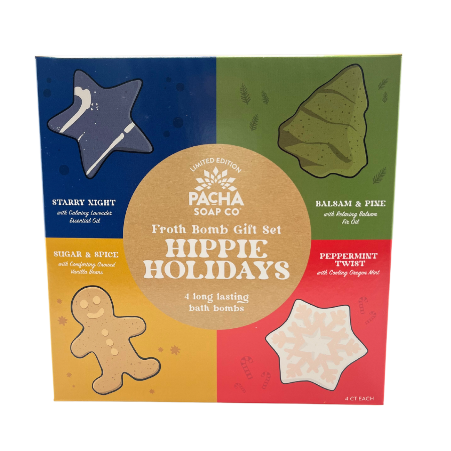 Holiday Bath Bomb Gift Set | 4 Bath Bombs | Pacha Soap Company