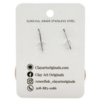 Husker "N" White Dangle Polymer Clay Earrings | Clay Art Originals