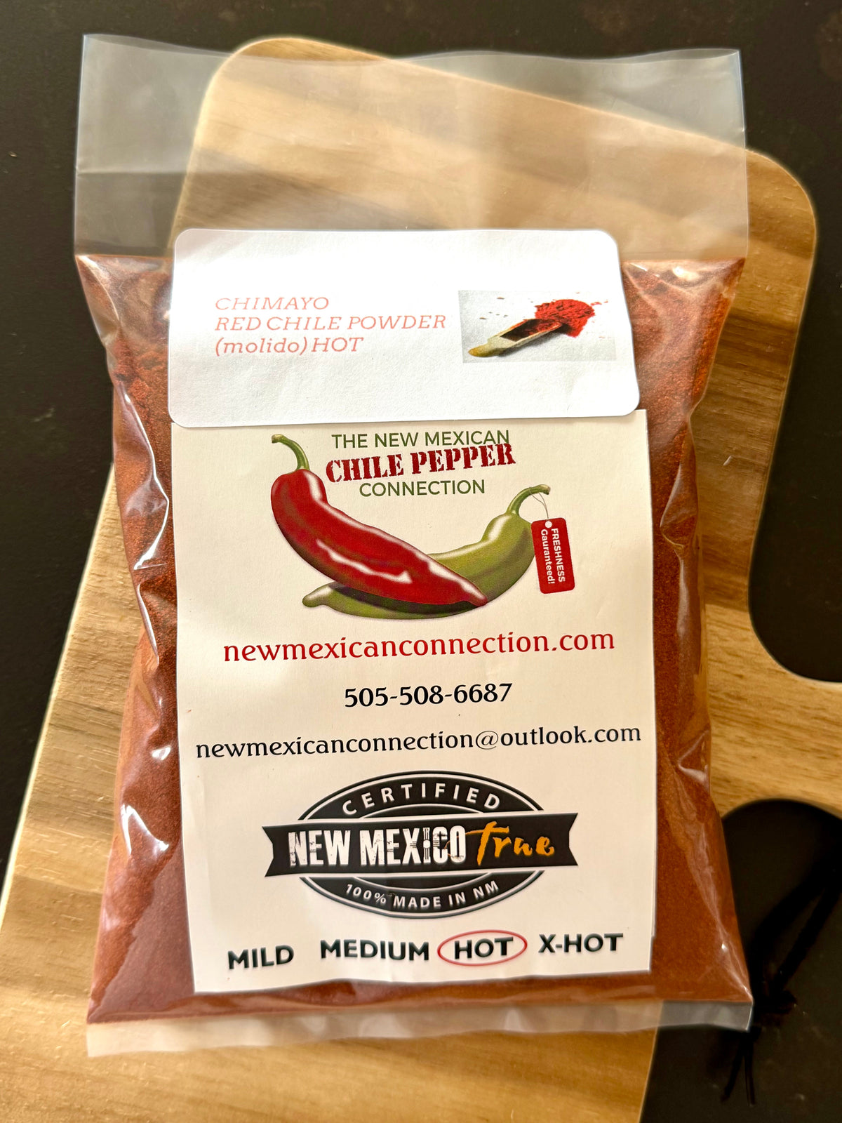 CHIMAYO CHILE POWDER (molido) RED - HOT & MEDIUM