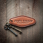 Napa Valley California Leather Keychain Motel Style