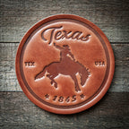 Texas Bronco Leather Coaster