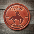 Waco Texas Bronco Leather Coaster