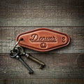 Denver Colorado Leather Keychain Motel Style